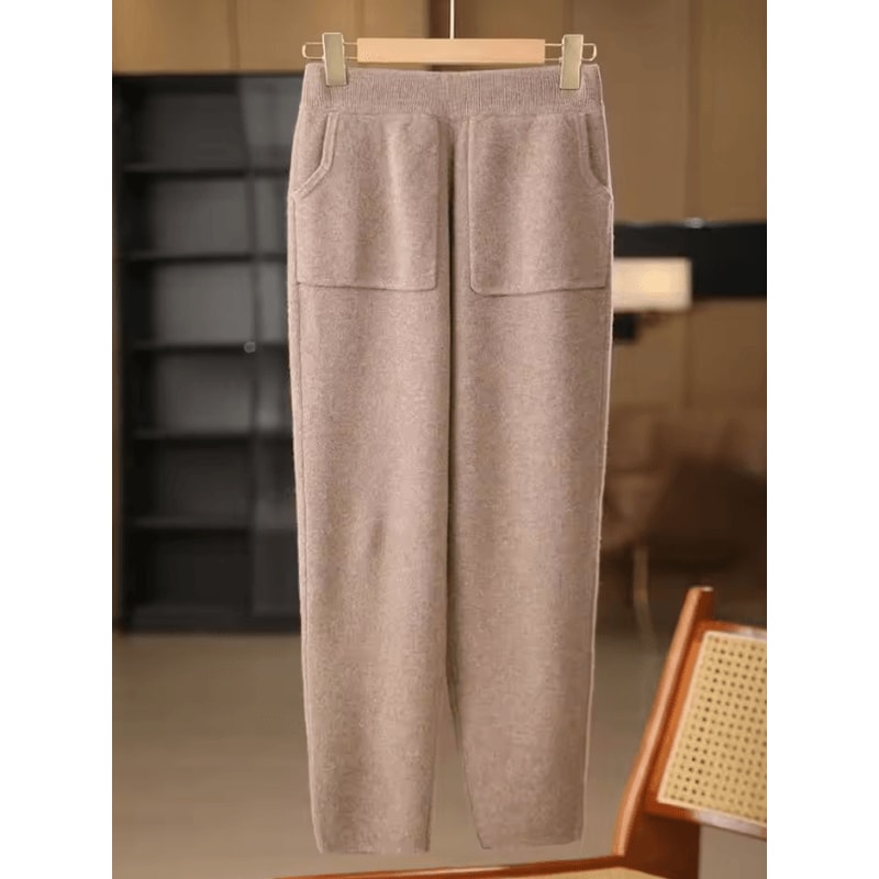 PureMerino Womens Merino Wool Pencil Pants Soft Knit 100 Merino Wool Trousers With Elastic Waist 3