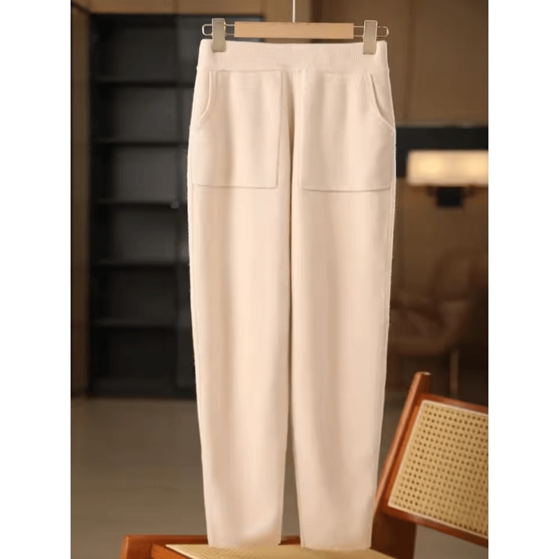 PureMerino Womens Merino Wool Pencil Pants Soft Knit 100 Merino Wool Trousers With Elastic Waist 7