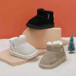 cozyzip baby snow boots – warm plush infant winter boots with soft sole & side zipper