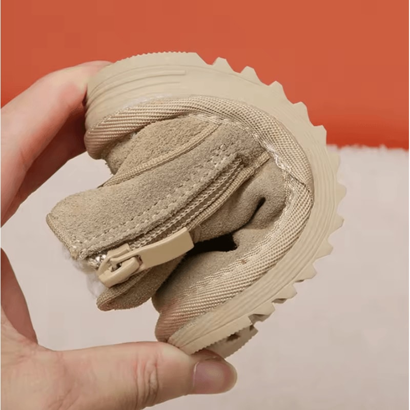 CozyZip Baby Snow Boots Warm Plush Infant Winter Boots With Soft Sole Side Zipper 3
