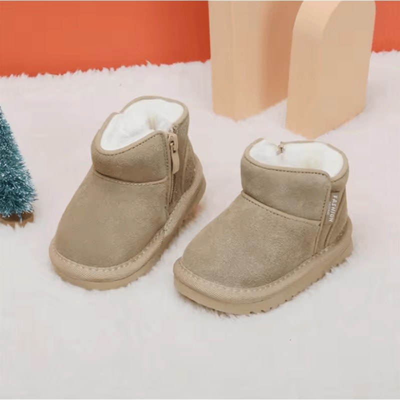 CozyZip Baby Snow Boots Warm Plush Infant Winter Boots With Soft Sole Side Zipper 4