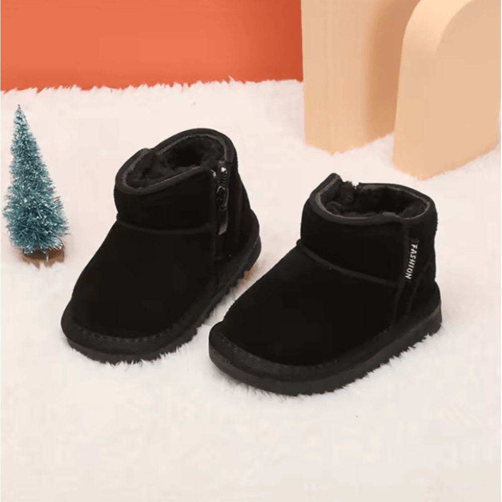 CozyZip Baby Snow Boots Warm Plush Infant Winter Boots With Soft Sole Side Zipper 6