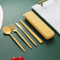 EcoMeal Portable Wheat Straw Cutlery Set 4Piece Reusable Travel Tableware Set 7