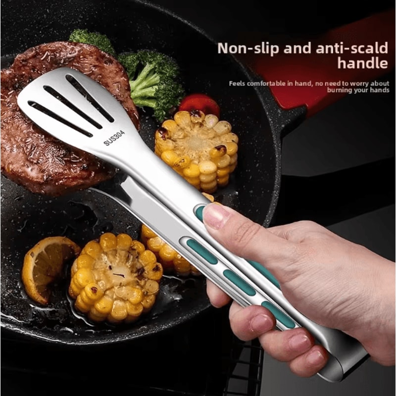ProServe Stainless Steel Food Tongs HeavyDuty BBQ Steak Buffet Serving Tongs 0