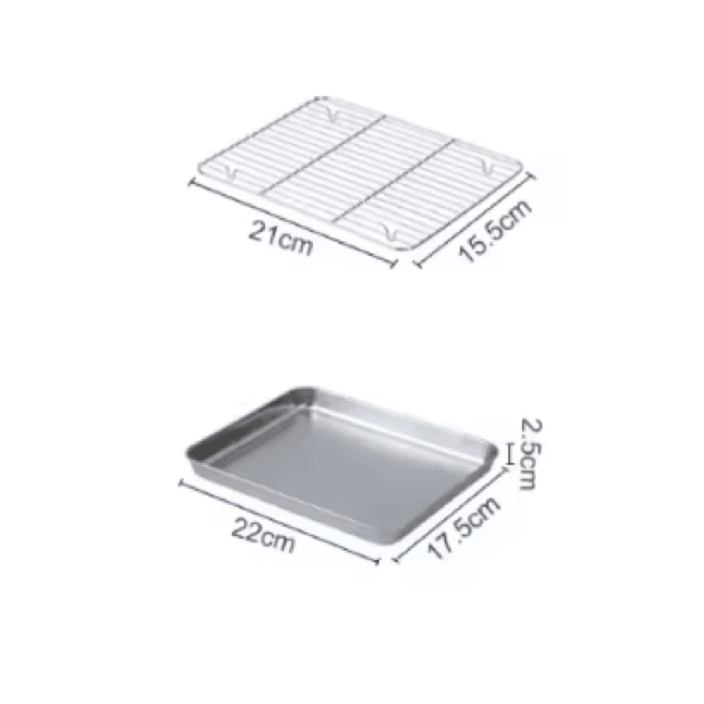 ProBake Stainless Steel Baking Pan With Rack HeavyDuty Oven Roasting Brownie Tray 4