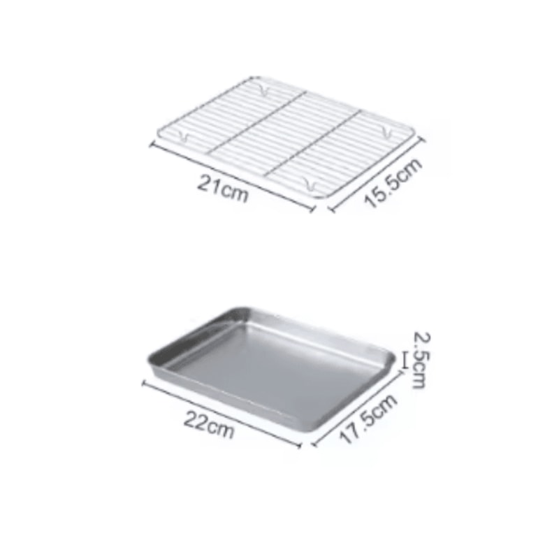 ProBake Stainless Steel Baking Pan With Rack HeavyDuty Oven Roasting Brownie Tray 4