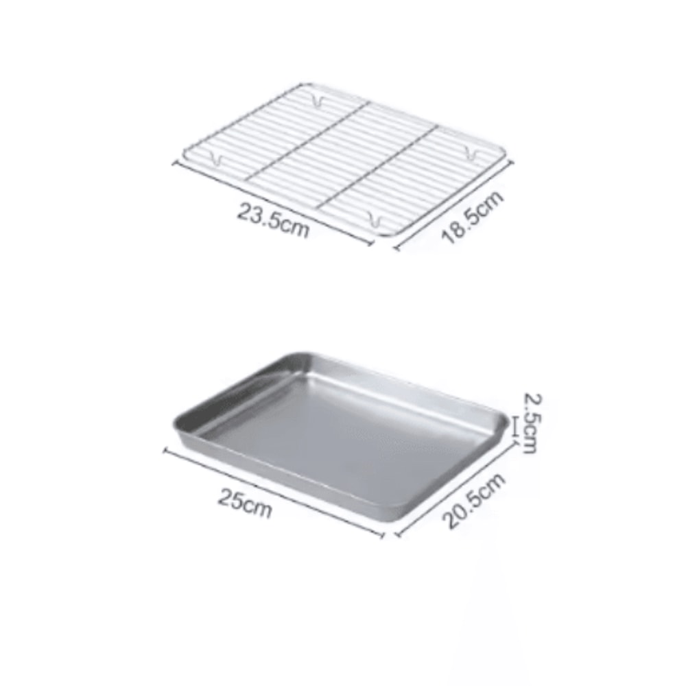 ProBake Stainless Steel Baking Pan With Rack HeavyDuty Oven Roasting Brownie Tray 5