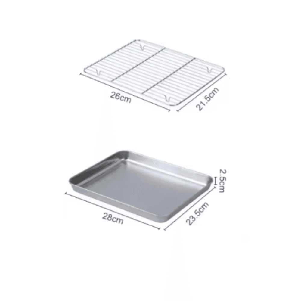 ProBake Stainless Steel Baking Pan With Rack HeavyDuty Oven Roasting Brownie Tray 6