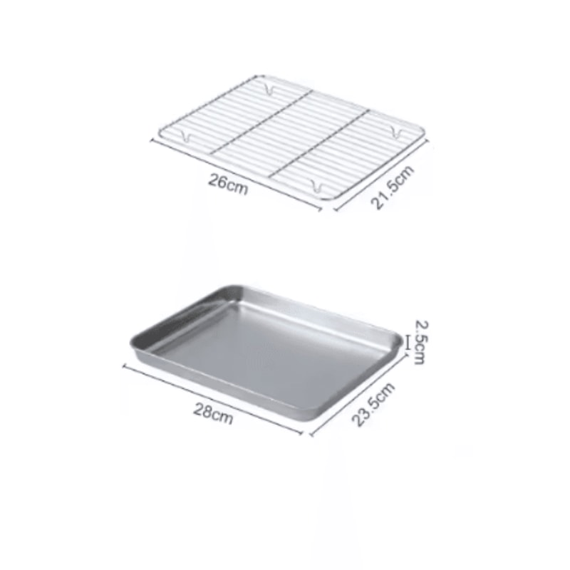 ProBake Stainless Steel Baking Pan With Rack HeavyDuty Oven Roasting Brownie Tray 6