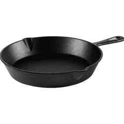 heat pro pre-seasoned cast iron skillet for even cooking & long-lasting performance
