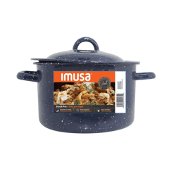 classic blue enamel stock pot 6 quart durable enamel soup pot with double handles and even heat cooking