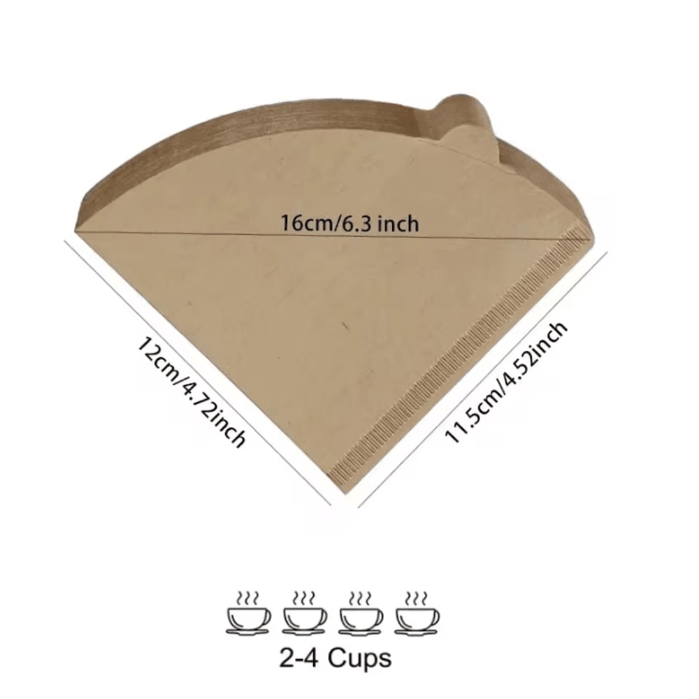 Natural Pour Over Coffee Filter Paper V Shape Cone Coffee Filter Paper For 24 Cup Drip Brewing 4