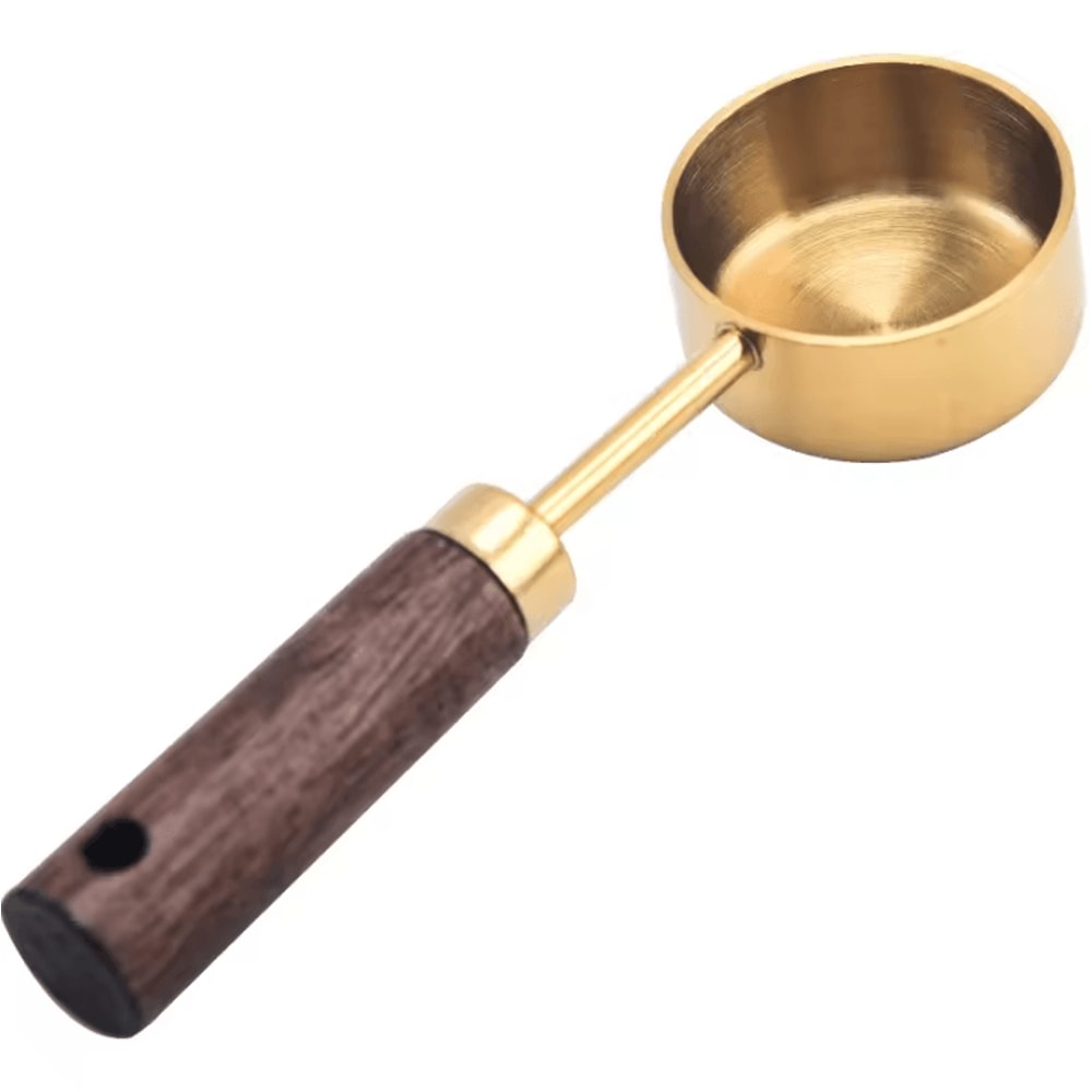 Premium Stainless Steel Coffee Scoop 15ml Coffee Measuring Spoon With Natural Wood Handle 7