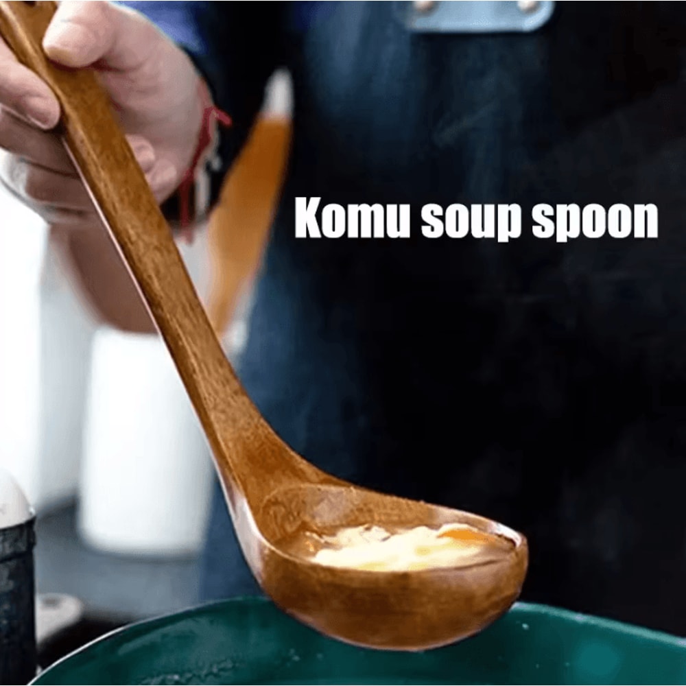 Premium Nanmu Wooden Soup Spoon Long Handle Wooden Cooking Spoon For Congee Soup And Home Cooking 0