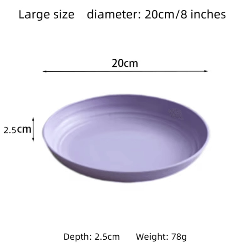 Nordic Wheat Straw Plates Set 5 Piece Wheat Straw Dinner Plates Large Fruit Vegetable Serving Plate 5