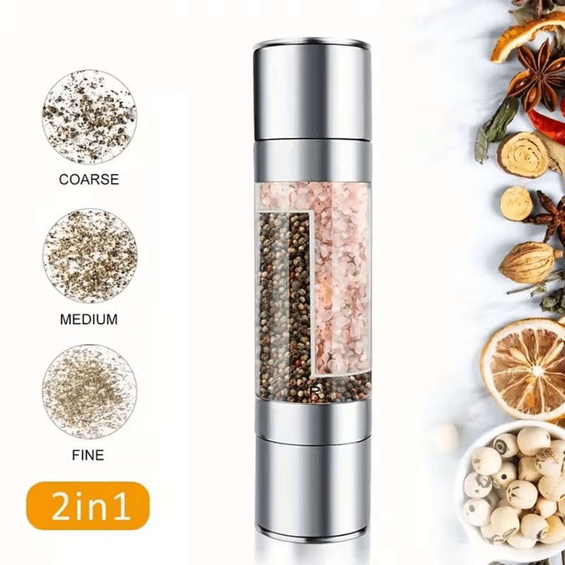 Manual Stainless Steel Salt And Pepper Grinder Adjustable Ceramic Grinding Spice Mill Kitchen Tool 0