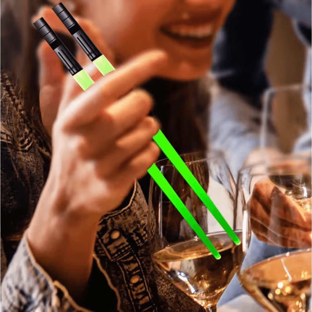 GlowBite LED Light Up Chopsticks Multicolor Luminous Chopsticks Reusable Dining Party Tableware 3