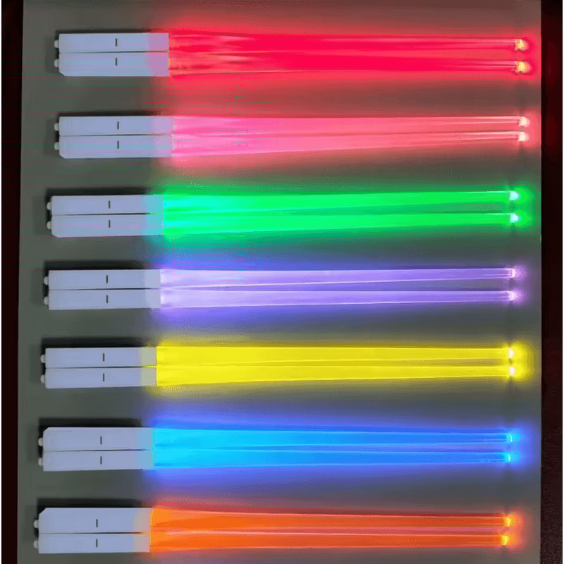 GlowBite LED Light Up Chopsticks Multicolor Luminous Chopsticks Reusable Dining Party Tableware 4