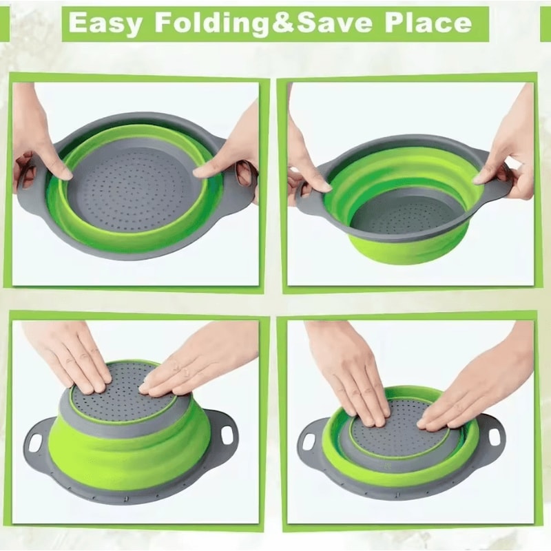 FlexDrain Collapsible Drain Basket Foldable Vegetable Washing Basket Space Saving Kitchen Colander 4