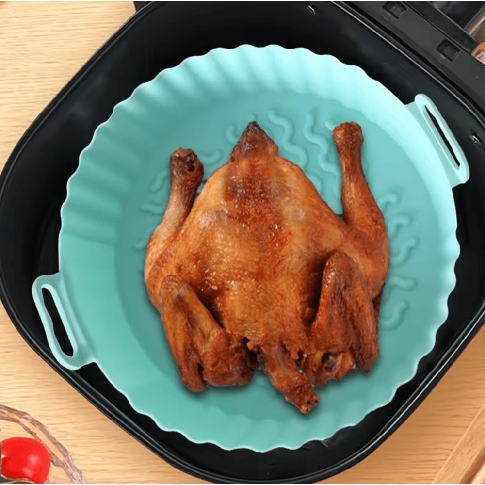 CleanCook Air Fryer Silicone Liners Reusable Silicone Air Fryer Pot Non Stick Food Safe Basket Inse 4