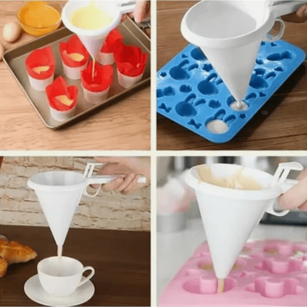 Precision Pour Batter Dispenser Cup Handheld Cupcake Batter Dispenser For MessFree Baking Perfect 4