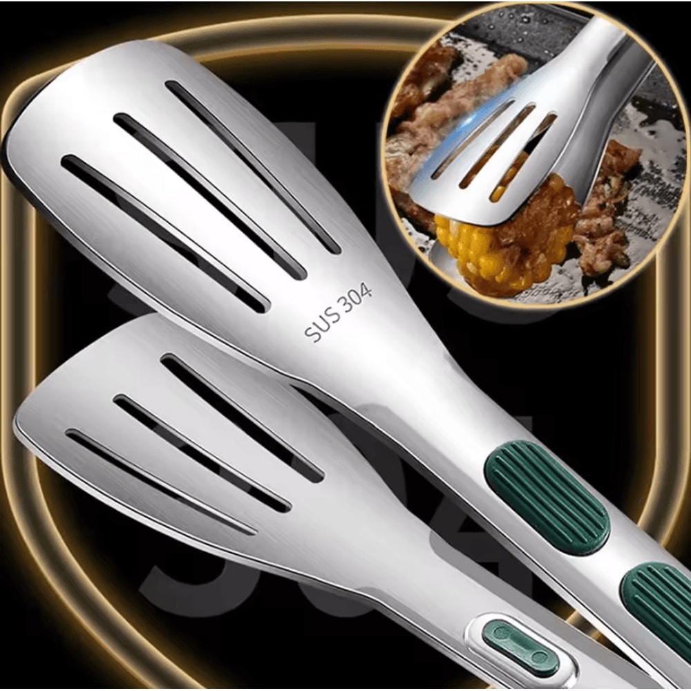ProGrip Stainless Steel Food Tongs NonSlip BBQ Grill Tongs For Cooking Serving Barbecue 0