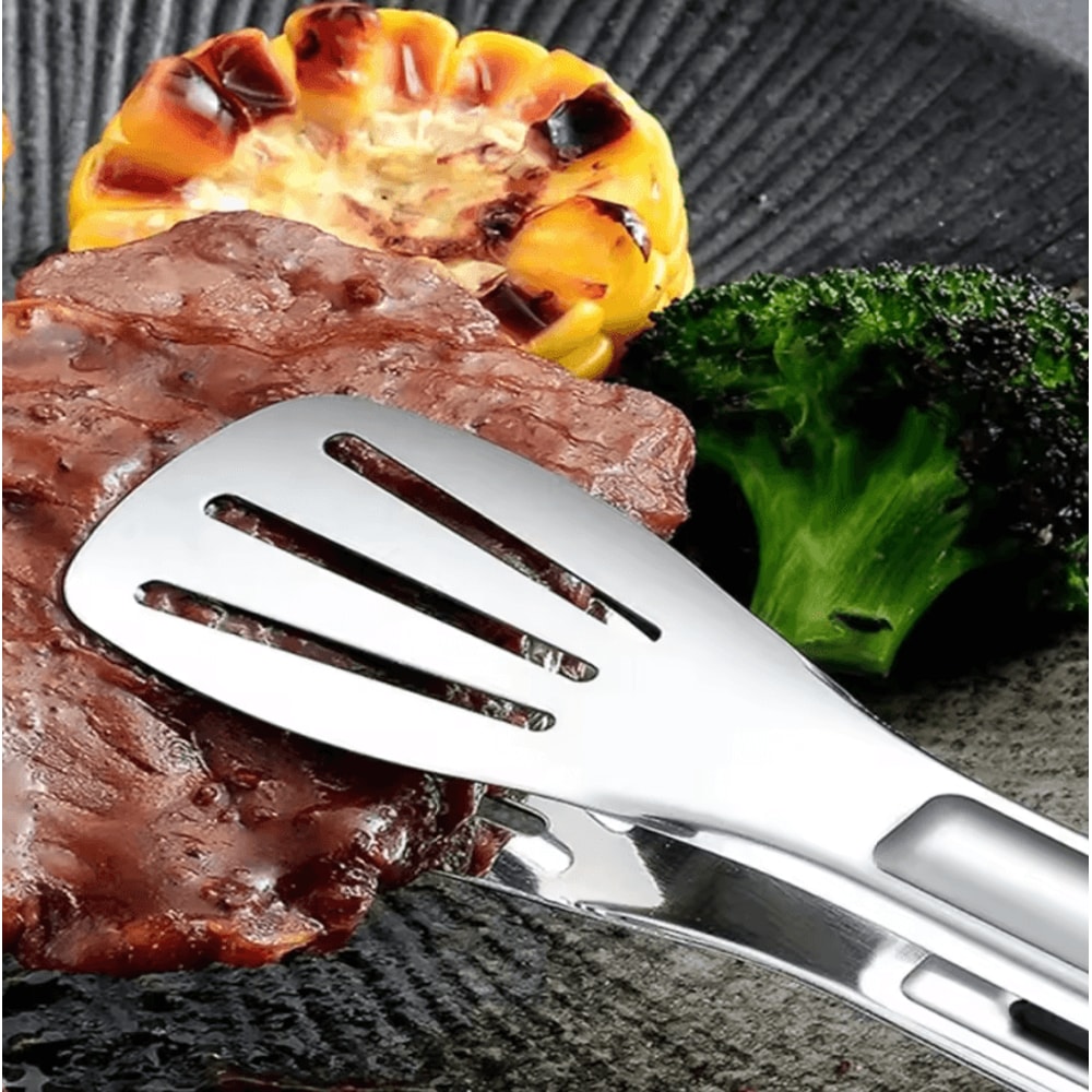ProGrip Stainless Steel Food Tongs NonSlip BBQ Grill Tongs For Cooking Serving Barbecue 2