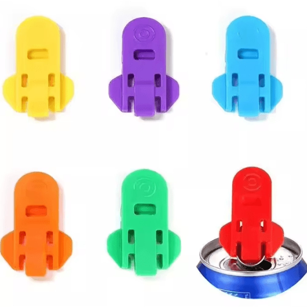 FreshSeal Beverage Can Lid Sealer Set Portable Soda Can Cover With Rotating Dustproof Seal 6 PCS 5