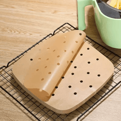 crispflow perforated air fryer parchment paper liners 8.5 inch non stick air fryer paper liners for easy cooking