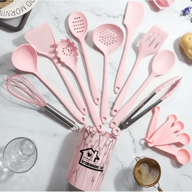 ProChef Silicone Kitchen Utensils Set 18 Piece Heat Resistant Silicone Cooking Utensil Set For Nons 1