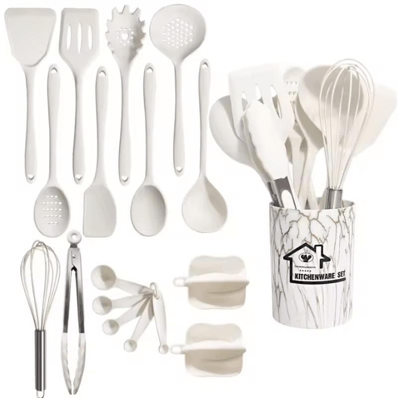 ProChef Silicone Kitchen Utensils Set 18 Piece Heat Resistant Silicone Cooking Utensil Set For Nons 6