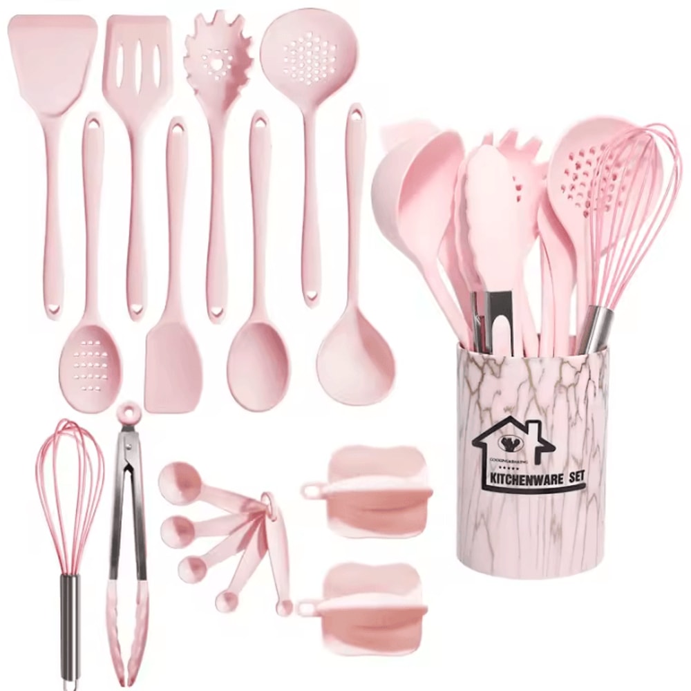 ProChef Silicone Kitchen Utensils Set 18 Piece Heat Resistant Silicone Cooking Utensil Set For Nons 7