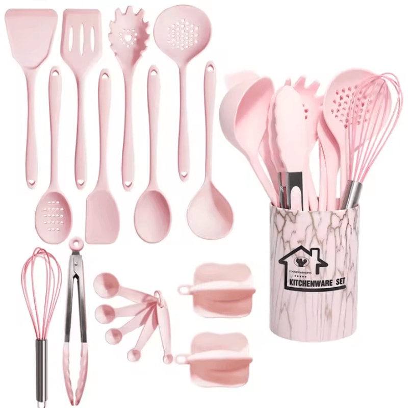 ProChef Silicone Kitchen Utensils Set 18 Piece Heat Resistant Silicone Cooking Utensil Set For Nons 7