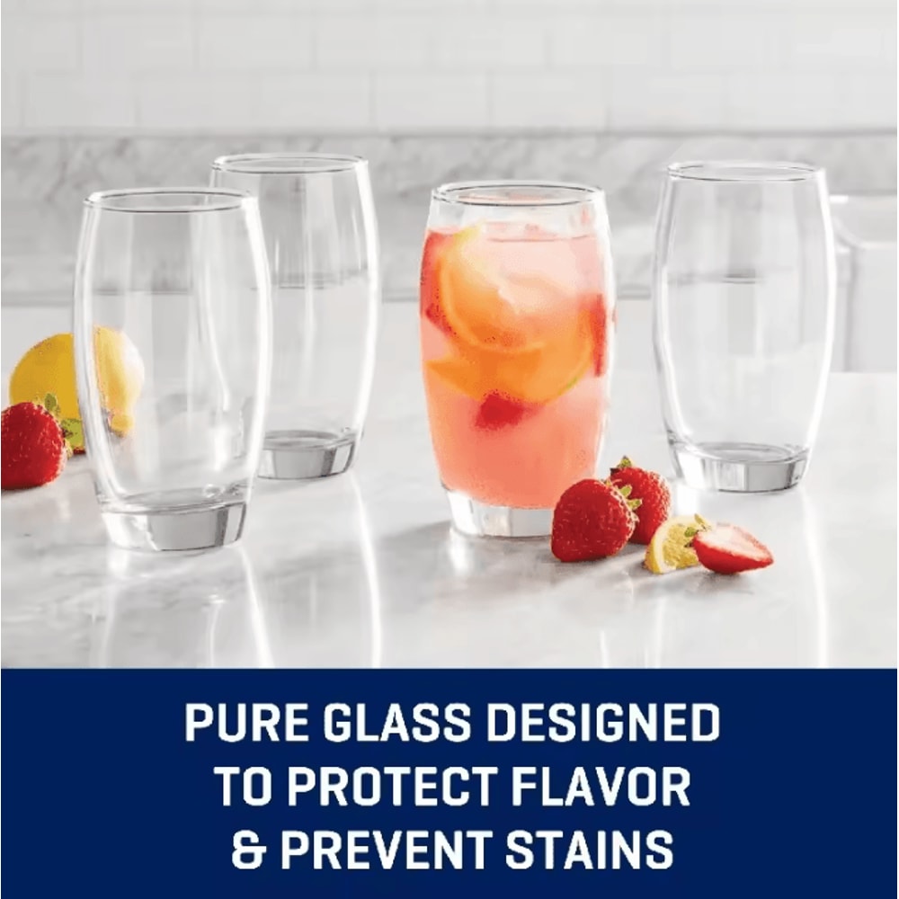 Ellendale Drinking Glass Set Of 8 Heavy Base Clear Glassware Set Durable Dishwasher Safe Drinking C 3