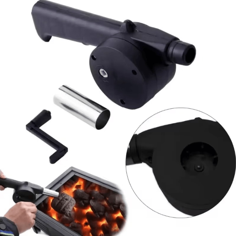 FireBoost Manual BBQ Fan Air Blower Portable BBQ Fire Starter Fan Hand Crank Charcoal Grill Tool 1