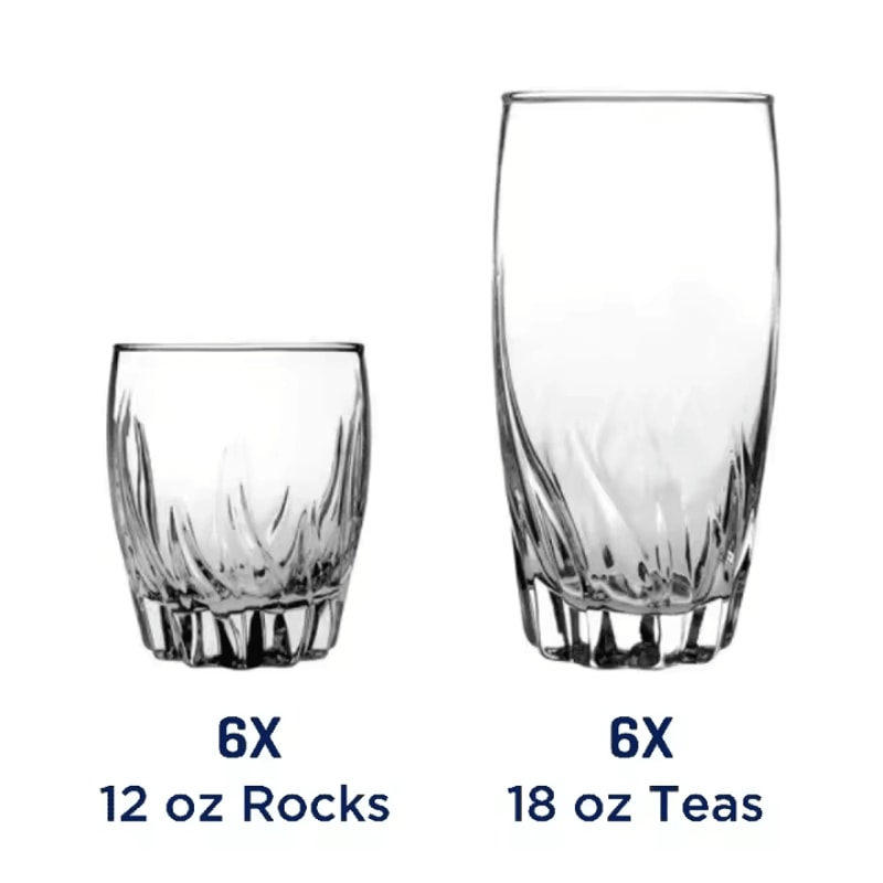 12 Piece Clear Glassware Set Durable Highball Rocks Glasses Dishwasher Safe Ideal Home Parties Gift 1