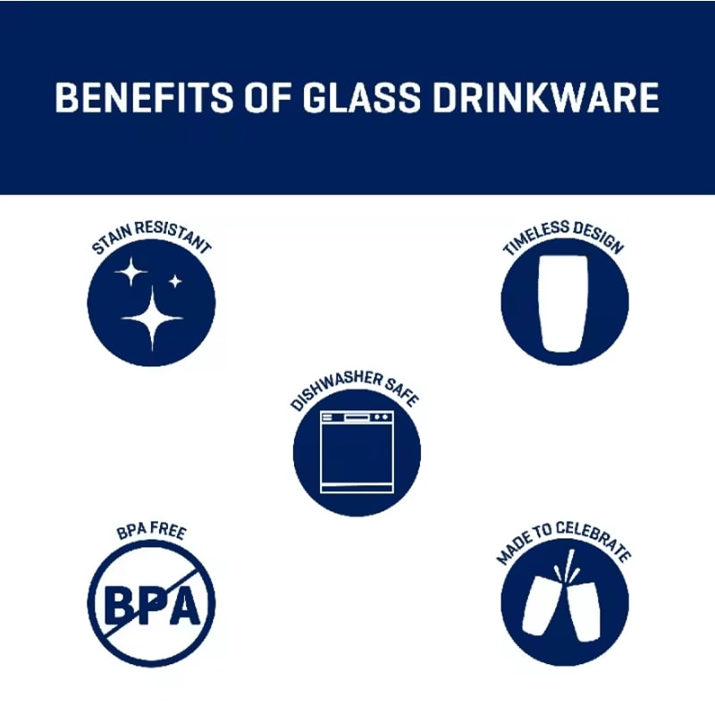 12 Piece Clear Glassware Set Durable Highball Rocks Glasses Dishwasher Safe Ideal Home Parties Gift 2