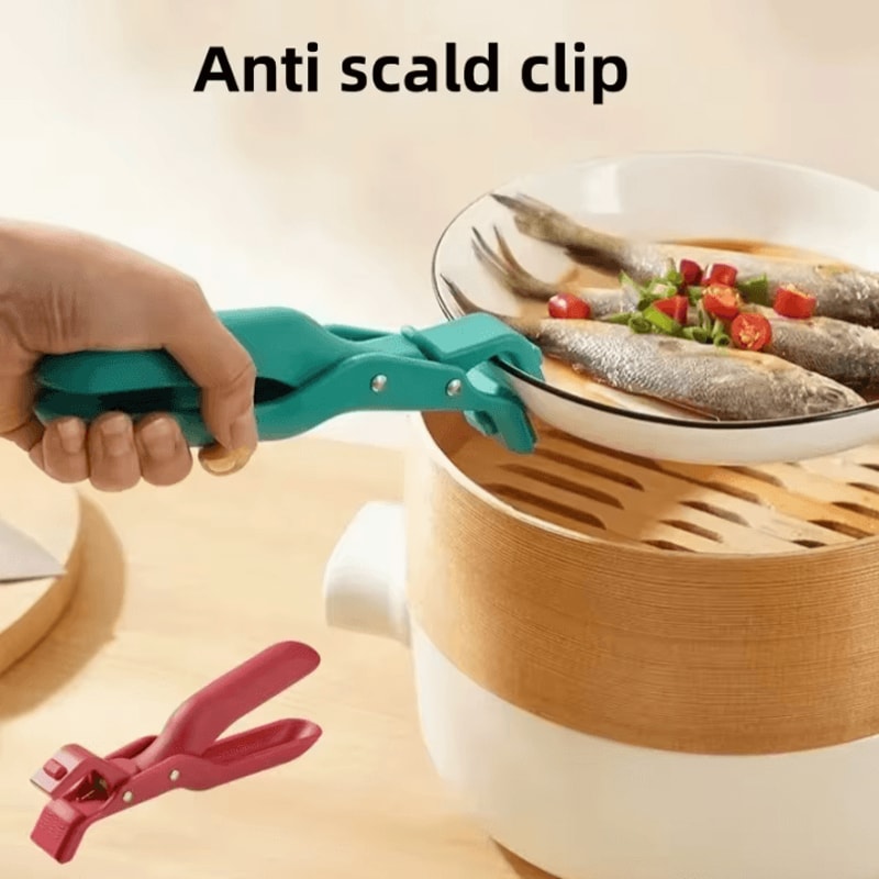 SafeGrip Silicone Anti Scalding Bowl Holder Clip Non Slip Hot Dish Plate Gripper Multifunction Kitc 0