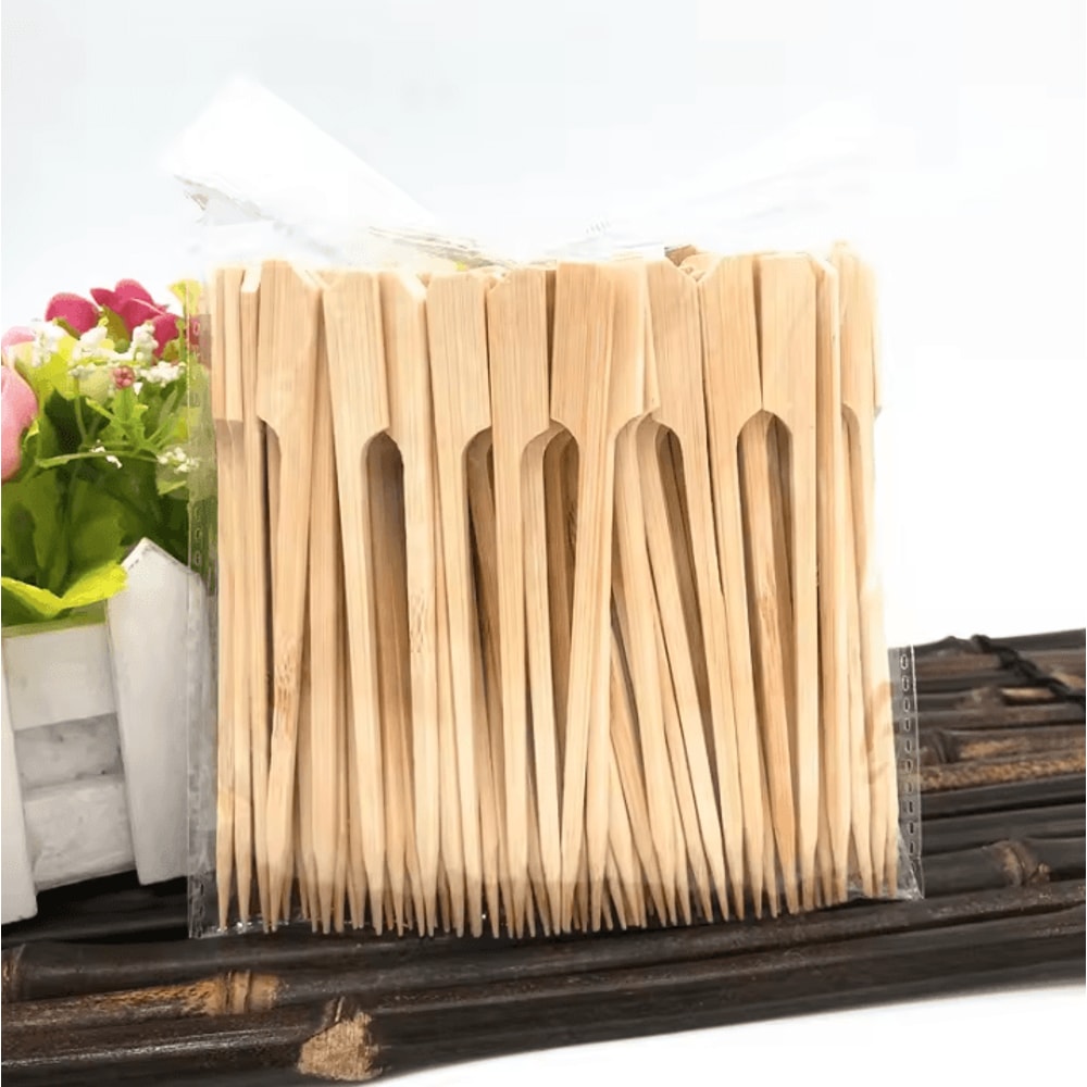 GrillStick Bamboo BBQ Skewers 100 Pieces Disposable Bamboo Skewer Sticks 9cm 12cm For Barbecue Frui 1
