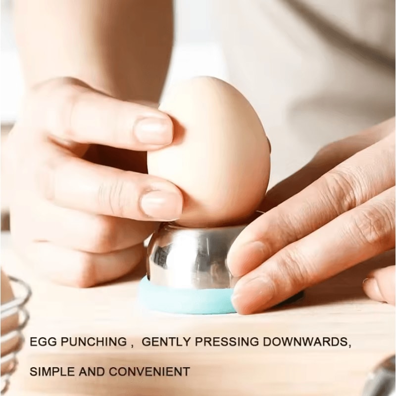 304 Stainless Steel Egg Piercer Tool Compact Egg Pricker For Boiling Eggs With Safety Base 1