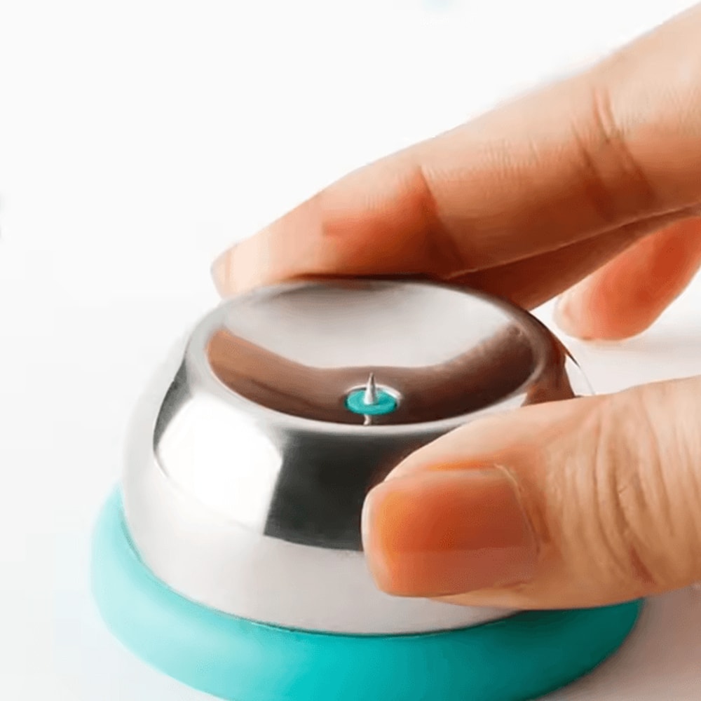 304 Stainless Steel Egg Piercer Tool Compact Egg Pricker For Boiling Eggs With Safety Base 2