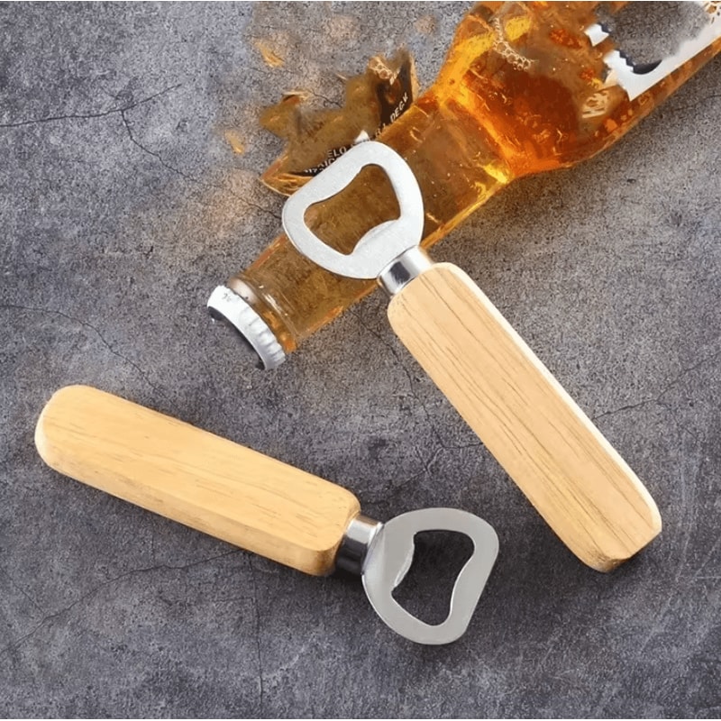 HeavyDuty Beer Bottle Opener With Wooden Handle Durable Stainless Steel Bottle Opener For Beer Be 2