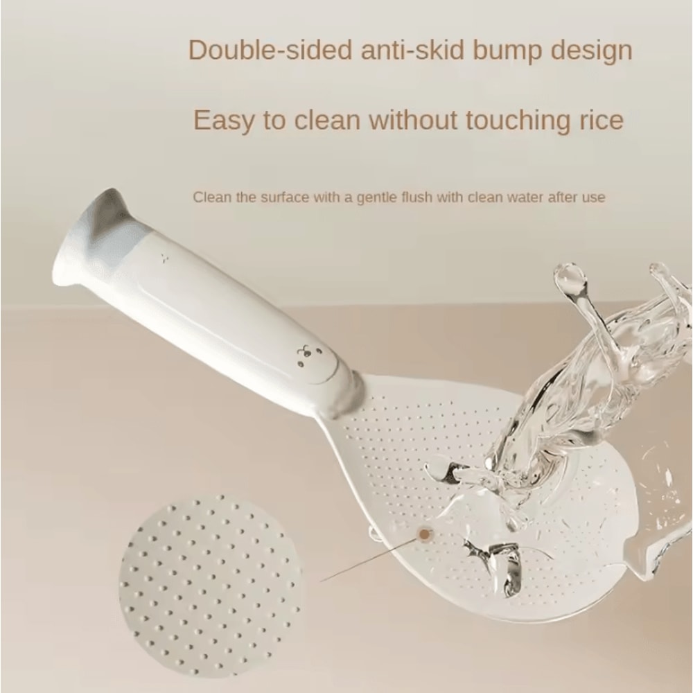 HeatResistant Standing Rice Spoon NonStick Rice Paddle With Suction Cup Base 3