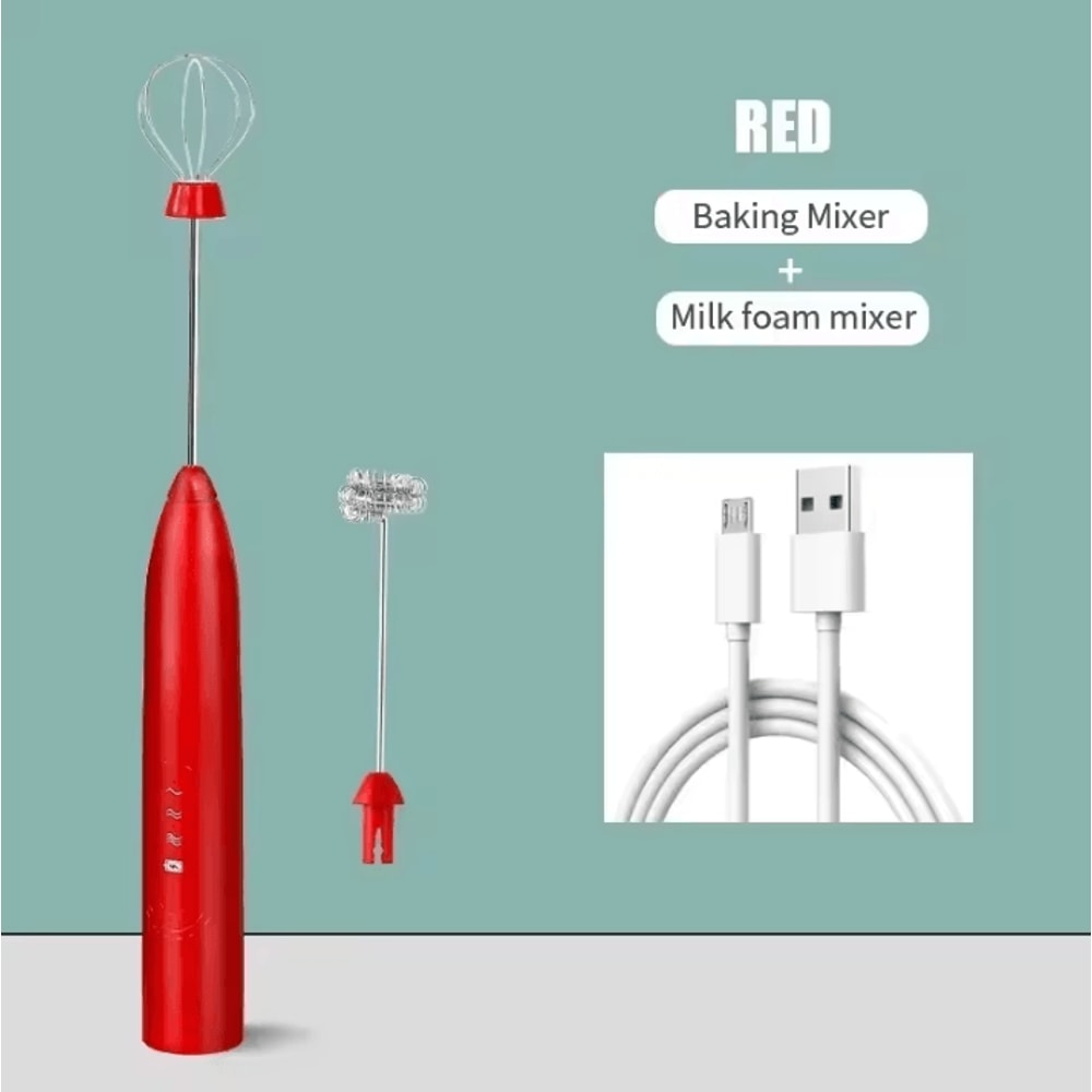 Portable USB Electric Egg Beater Handheld Milk Frother Cream Whisk Kitchen Gadget 8
