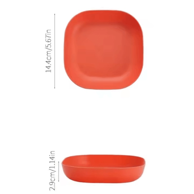 4Piece Reusable Plastic Dessert Plates Durable Square Picnic Plates Microwave Dishwasher Safe 3