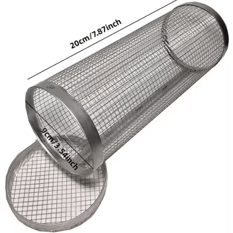 Circular Stainless Steel BBQ Rolling Basket Portable Wire Mesh Grill Basket For Camping Outdoor B 6