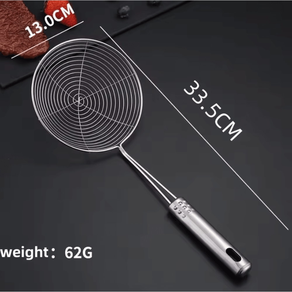 3Piece Stainless Steel Colander Set MultiSize Kitchen Mesh Strainer For Noodles Dumplings Frying 3