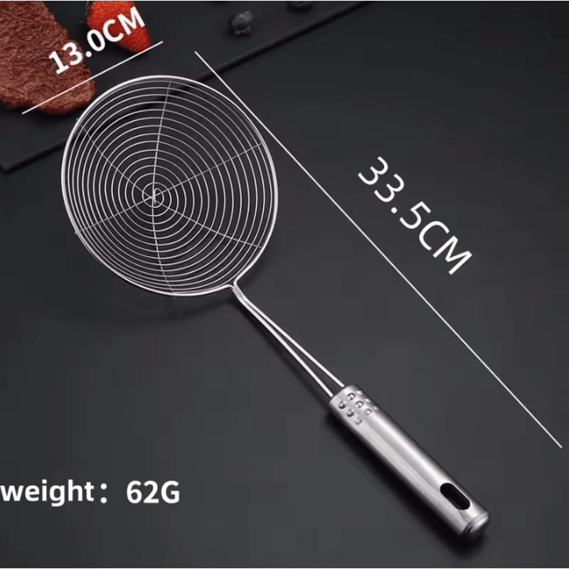 3Piece Stainless Steel Colander Set MultiSize Kitchen Mesh Strainer For Noodles Dumplings Frying 3