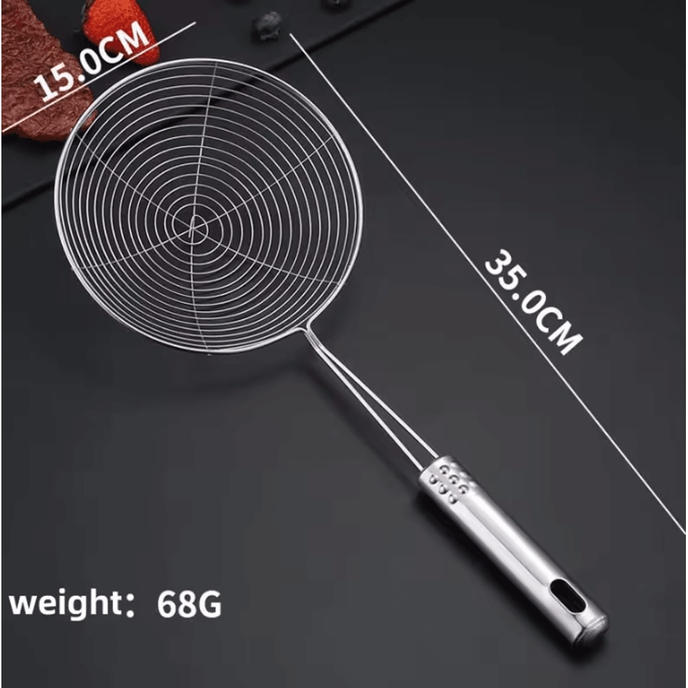 3Piece Stainless Steel Colander Set MultiSize Kitchen Mesh Strainer For Noodles Dumplings Frying 5