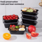 1000ml Disposable Takeaway Lunch Box MicrowaveSafe Black Plastic Food Container For Meal Prep Foo 0